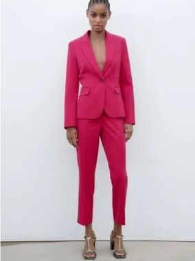 Like New! Zara Pink ankle pants pantsuit 2/4